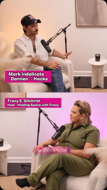 Hacks star @markindelicato joined me on @holdingspacewithtracy and spoke about the power of transformation and why David Bowie is an inspiration. ⚡️ ⚡️⚡️ Tap the link in bio for the full episode. #lgbtq #bowie #hacks #podcast