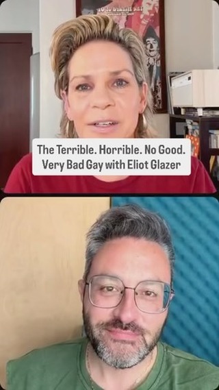 Last week I had the pleasure of chatting with @eliotglazer on @holdingspacewithtracy LIVE about his book of essays, The Terrible. Horrible. No Good. Very Bad Gay. 

Eliot’s stories are funny, heartfelt, and relevant as he excavates self-esteem, image in the gay community, and his affinity for lesbians and the Indigo Girls. The book is out now! #podcast #lgbtq